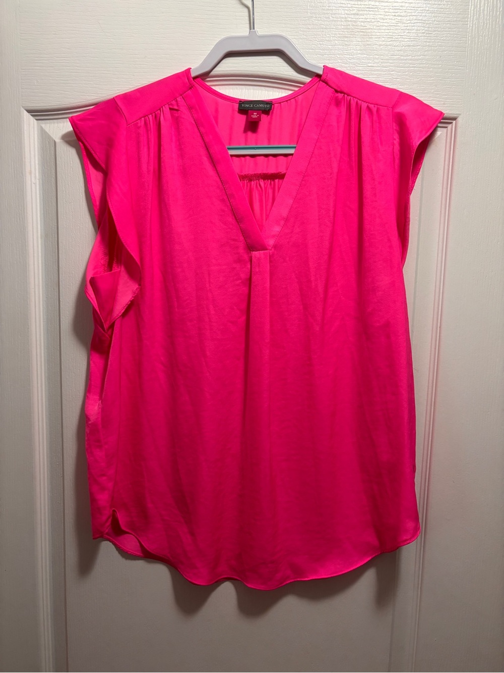 Vince Camuto Hot Pink Sleeveless V-Neck Blouse